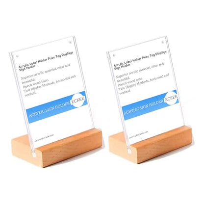 2 Pack Acrylic Label Holder(90*60mm/3.54x2.36 inches)