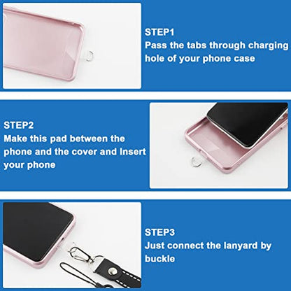 Phone Tether Tab, 10 Pieces Universal Phone Lanyard Patch Without Adhesive,Phone Lanyard Replacement Part for Cell Phone Strap(Transparent) - color: Transparent