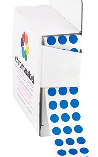 ChromaLabel Dot Stickers, 1/4 Inch Dark Blue, 1000/Box - color: Dark Blue, size: 1/4"