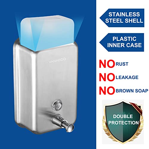 Commercial Soap Dispenser Wall Mount Stainless Steel, Vertical - size: Vertical