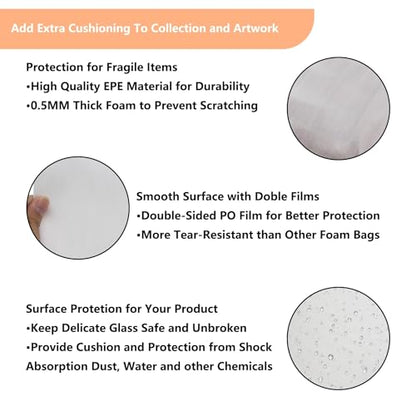 Foam Pouches,ULIFESTAR Cushion Foam Sheets for Packing Wrapping Fragiles,100PCS Foam Wrap Pouches Packing Supplies for Moving,Transportation,Storage,Protect Dishes - size: 6*8cm/2.36*3.14"