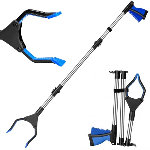 Reacher Grabber Pickup Tool, 40 Inch Grabber Reacher Tool for Seniors, Foldable Reaching Aid with 4.3 Inch Wide Jaw, Trash Picker Upper Grabber, Lightweight Mobility Aid for Elderly - size: 40"