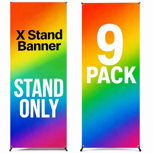 Premium X Banner Stand Display, Adjustable 24"x72", 9 Pack - size: 9 PACK