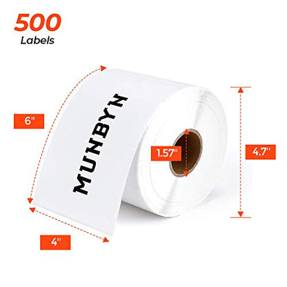 MUNBYN 4x6 Inch Thermal Labels, 6000 Pcs/12 Rolls(500 Pcs per Roll) - style: 500*12 Labels