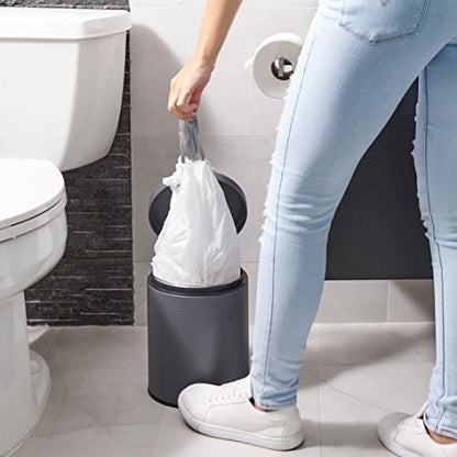 Plasticplace 6 Gallon Trash Bags White Drawstring Garbage Can Liners,17” x 20”,for Bathroom Kitchen Office Car Small Trash Bags,Leak-Proof & Tear-Resistant,100 Count (Pack of 6) - color: White, size: 100 Count (Pack of 6)
