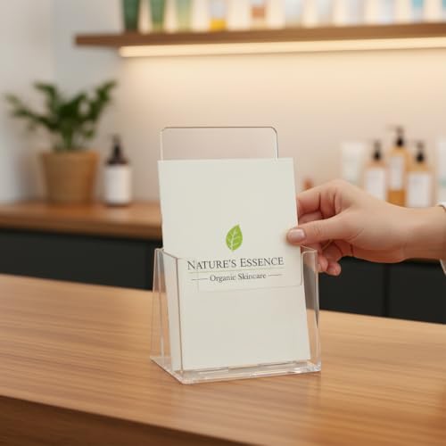 Azar Displays 252012-2PK Acrylic Trifold Brochure Holder Plastic Counter top Organizer 2-Pack, Clear - size: 2-Pack, style: No Business Card Pocket