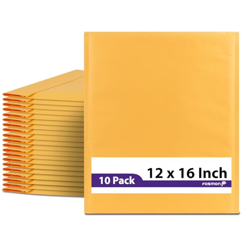 Fosmon 10 Pack Bubble Mailers 12x15, #6 Kraft Padded Shipping Envelopes - size: 10 Pack