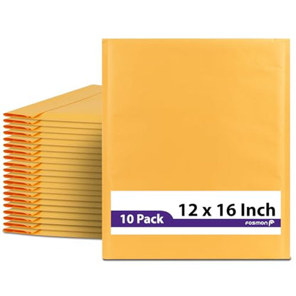 Fosmon 10 Pack Bubble Mailers 12x15, #6 Kraft Padded Shipping Envelopes - size: 10 Pack