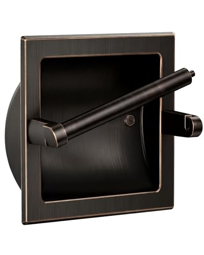 Recessed Toilet Paper Holder Wall Mounted Oil Rubbed Bronze - color: Oil Rubbed Bronze