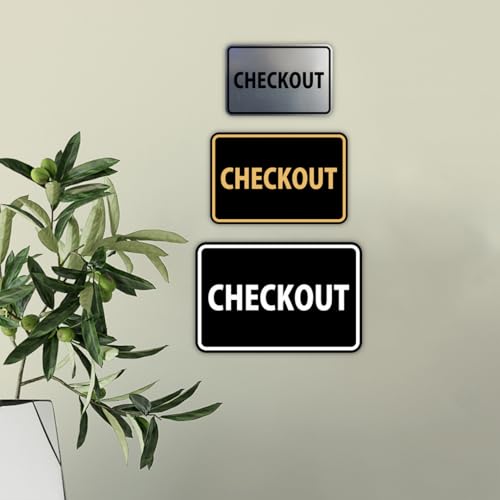 Signs ByLITA Classic Checkout Sign (Lt Gray) - Small (2 Pack) - color: Lt Gray, size: 4 x 6" - Small (2 Pack)