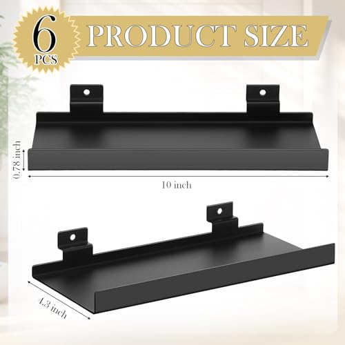 DoubleFill 6 Pcs Slatwall Shelves Metal Slat Wall Shelf, Black, 10x4.3 Inch - color: Black, size: 10x4.3 Inch