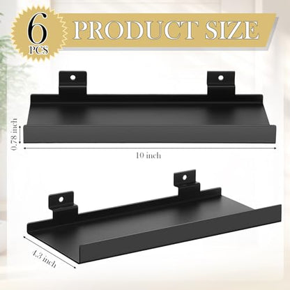 DoubleFill 6 Pcs Slatwall Shelves Metal Slat Wall Shelf, Black, 10x4.3 Inch - color: Black, size: 10x4.3 Inch