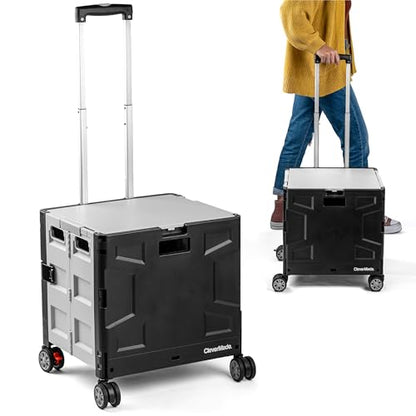Wheeled Trolley Crate - 55L (4 Wheels) - Black/Cream [Cool Gray 1C] (1PK) - size: 55L - 4 Wheels