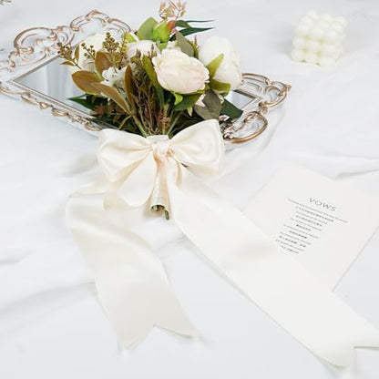 Ivory Double-Faced Satin Ribbon, 3 Inch x 10 Yards - color: Ivory