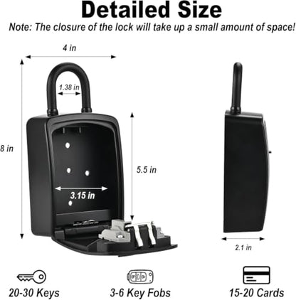 XXL Large Key Lock Box, 5.5"x4.1"x2.1", Upgraped Material
