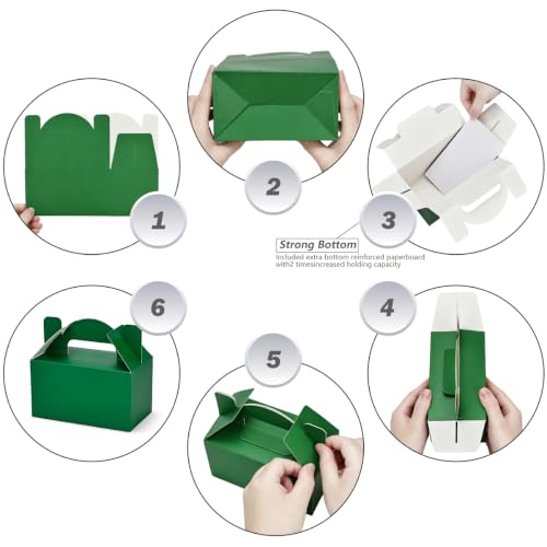 Aosric Small Green Gable Boxes 3.5 x 3.5 x 6.3 In, 30 Pack - color: Green