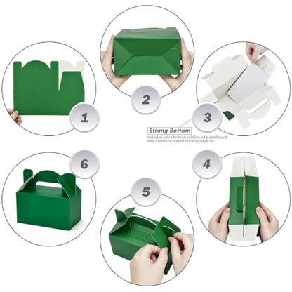 Aosric Small Green Gable Boxes 3.5 x 3.5 x 6.3 In, 30 Pack - color: Green