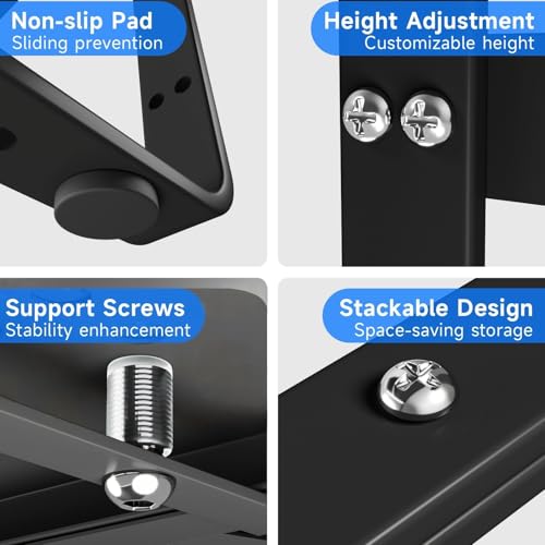 Expandable Cabinet Shelf Organizer, Stackable Kitchen Pantry Counter Storage, Adjustable Closet Cupboard Stand Rack Risers Spice Organization 80LBS Heavy Duty Black Small 1 Pack - color: Black Small
