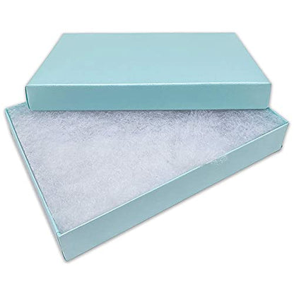 TheDisplayGuys 25 Cardboard Gift Jewelry Boxes w/Paddings #53-5.4x3.9x1 - color: Turquoise