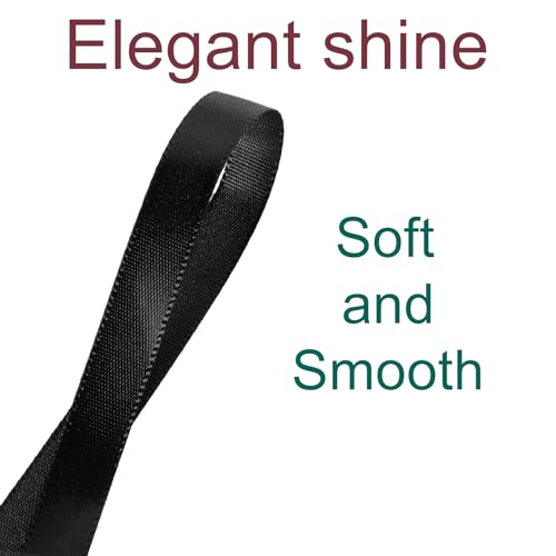 3/8 Inch Black Ribbon 50Yards – Perfect for Gift Wrapping - color: Black, size: 3/8"