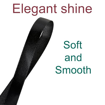 3/8 Inch Black Ribbon 50Yards – Perfect for Gift Wrapping - color: Black, size: 3/8"