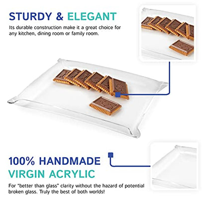 Huang Acrylic Clear Multi-use Valet Tray | Great for Snacks, Candy, Treats or Jewelry, Keys, Wallets, and More | Display in The Kitchen, Living Room, Bedroom, or Bathroom | Large 10.5" x 8.5" - size: Large (10.5" x 8.5" x 1")