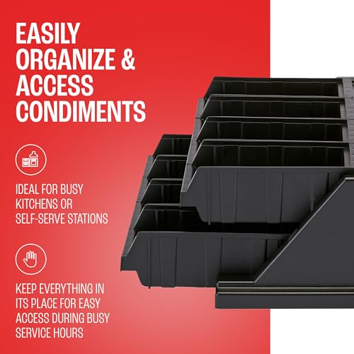 Cambro Versa Self Serve Condiment Bin - 8 Storage Bins - Ideal for Food and Coffee Condiments (Black) - color: Black, style: 8 Bins