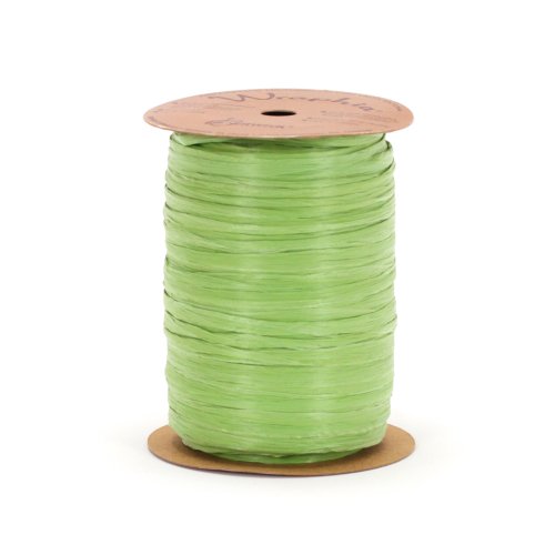 Berwick Offray 1/4'' Wide Matte Raffia Ribbon, Jungle Green, 100 Yards - color: Jungle Green, size: 7MM