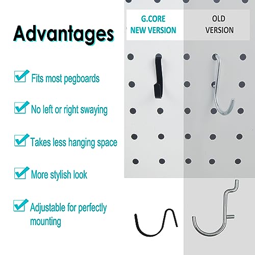 Pegboard J Hooks Black 80pcs Peg Board Metal Tool Hangers for Garage Craft - style: 80pcs Black J Hooks