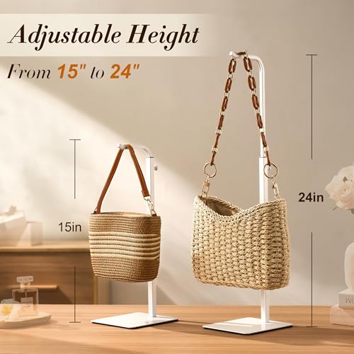 Adjustable Tabletop Purse & Banner Display Stand, White - color: White
