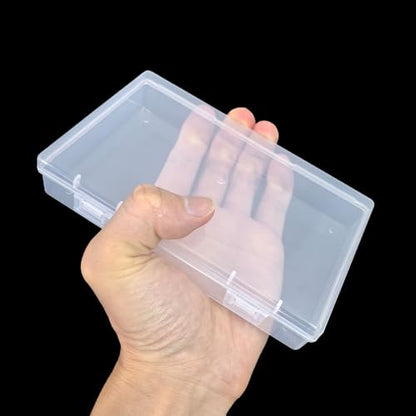 6 Pieces Rectangular Empty Mini Clear Plastic Organizer Box - size: 155 x 92 x 30 mm