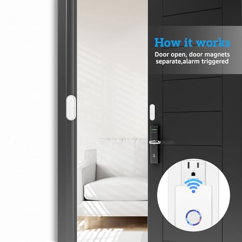 Wireless Door Open Sensor Chime, Greencycle 2Pack Door Entry Chime - color: 2 plug recevier+ 2 chime
