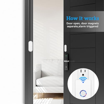 Wireless Door Open Sensor Chime, Greencycle 2Pack Door Entry Chime - color: 2 plug recevier+ 2 chime