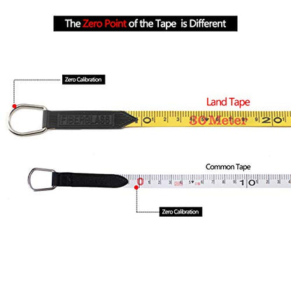 LAND 100FT/30M Fiberglass Tape Measure - Dual-Inch/Metric Scale, Lightweight & Durable, Portable Long Measuring Tape for Construction, Surveying, Landscaping - size: 30 m