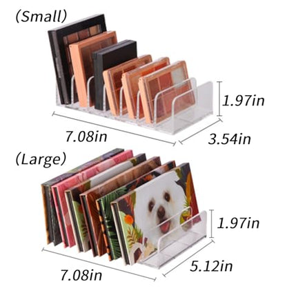 2 Pack Clear Stackable Makeup Palette Organizer Trays