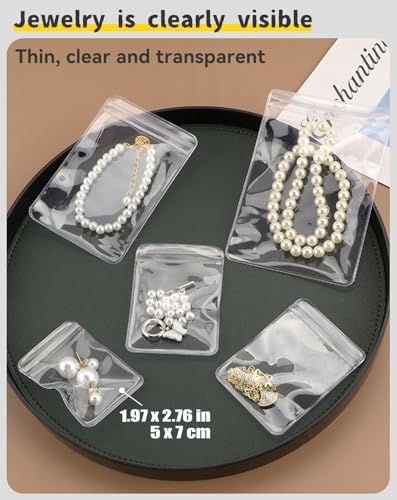 100Pcs Anti Tarnish Jewelry Bags Clear Pvc Jewelry Storage Pouches with Zipper Plastic Packing for Earrings (Clear Earrings Anti Tarnish Bag 1.97x2.76 in) - color: 100Pcs Clear Earrings Anti Tarnish Bag 1.97x2.76 in