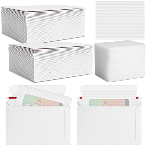 Faccito 400 Pcs Trading Card Shipping Envelopes Mailing Shield,White - color: White