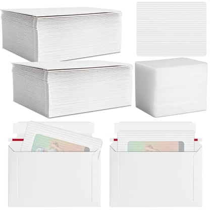 Faccito 400 Pcs Trading Card Shipping Envelopes Mailing Shield,White - color: White