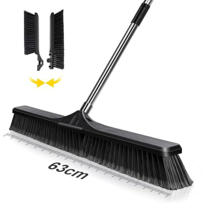 Masthome 24.8" Push Broom Heavy Duty Outdoor Stiff Bristle for Garage&Patio - color: Push Broom-black