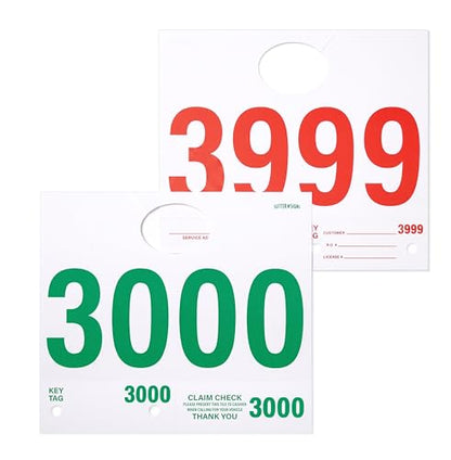 Automotive Service Tag Numbers Dispatch Numbers (3000-3999) - size: 3000-3999