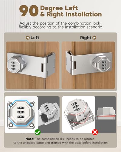 3-Digit Keyless Cabinet Lock with Combination Code - color: Silver
