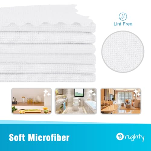 Orighty Microfiber Cleaning Cloth - 24 Pack, White Cleaning Rags 12x11 inch - color: White, size: 24 Pack