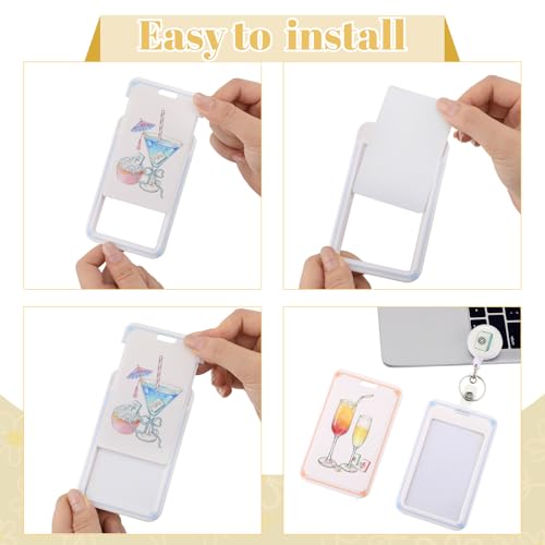 3 Pack Retractable Id Badge Holder Set with Clip, Mahjong Pattern - color: Mahjong