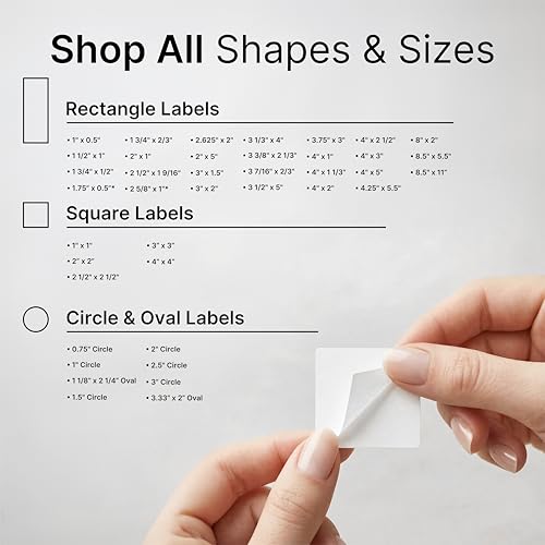 1" X 1" Matte White Printable Labels (30 Sheets, 1890 Stickers) - size: 1" X 1"