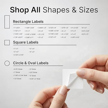 1" X 1" Matte White Printable Labels (30 Sheets, 1890 Stickers) - size: 1" X 1"