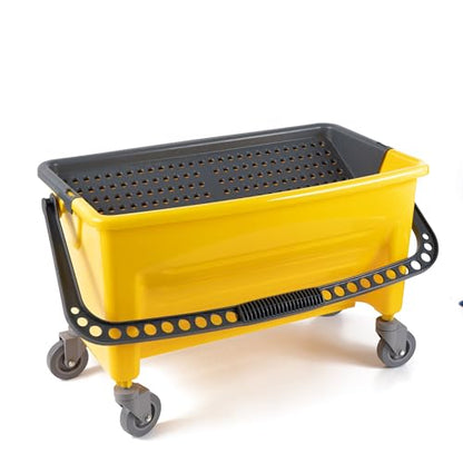 Matthew Cleaning Microfiber Finish Bucket with Sieve,Press Wring Mop Bucket for Microfiber Flat Mops, Mop Bucket with Non-Marking Casters Wheels,44" Yellow - color: 44 Quarts Bucket(yellow)