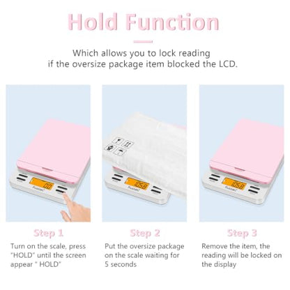 Fuzion Digital Postal Scale, 86lb x 0.1oz Shipping Scale for Packages - color: Pink