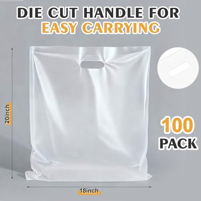 Maitys 100 Pcs Large Plastic Bags, 18 x 20 Inches, Clear - color: Clear, size: 18 x 20 Inches