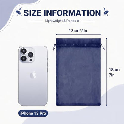 FUNFERY 100PCS Navy Blue Sheer Organza Bags 5x7 in, Goodie Bags Bulk - color: Navy Blue
