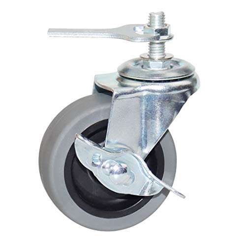 Caster Wheels, 3 Inch Heavy Duty Casters Threaded Stem Casters No Noise Swivel Casters Set of 4 Locking Castor Wheels for Funiture, Workbench, Carts (3 Inch, Metric Size M10-1.50×25mm) - style: M10-1.50×25mm
